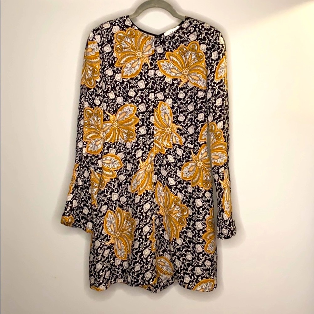 A.L.C. Bell Sleeve Floral Motif Mini Dress.